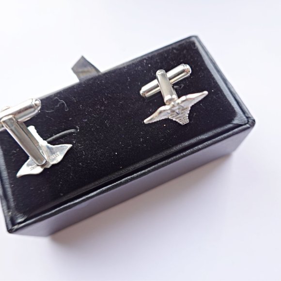 Sterling Silver Medical Symbol Cufflinks - Picture 2 of 2